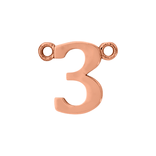14k Rose Gold Number Charm