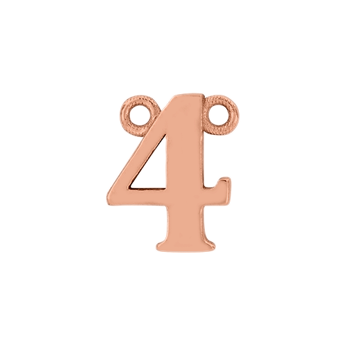 14k Rose Gold Number Charm