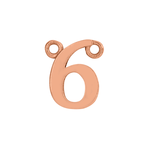 14k Rose Gold Number Charm