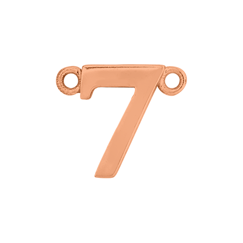 14k Rose Gold Number Charm