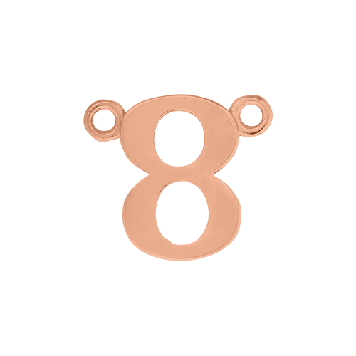 14k Rose Gold Number Charm