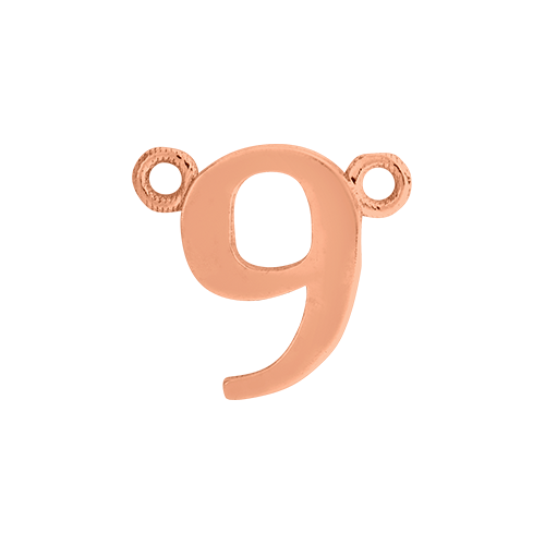 14k Rose Gold Number Charm