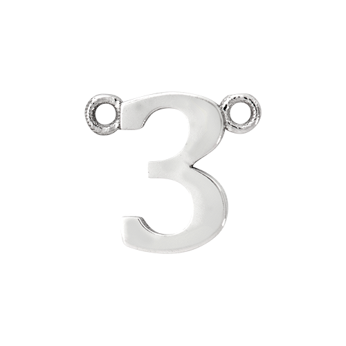 14k White Gold Number Charm