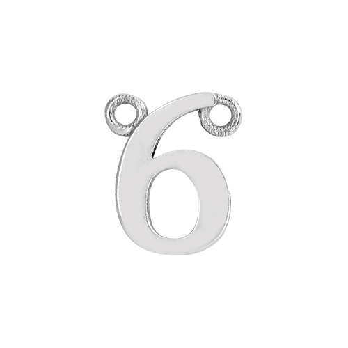 14k White Gold Number Charm