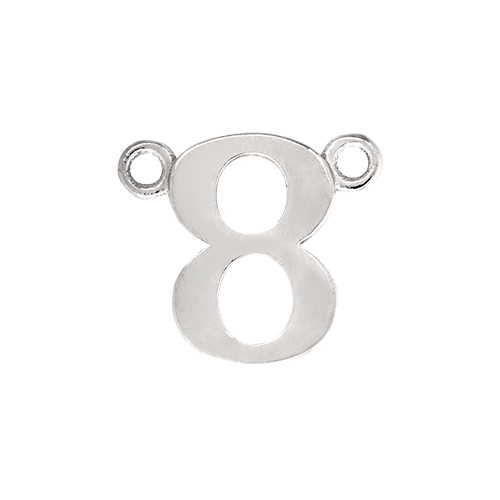 14k White Gold Number Charm