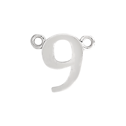 14k White Gold Number Charm