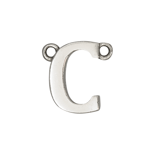 14k White Gold Letter Charm