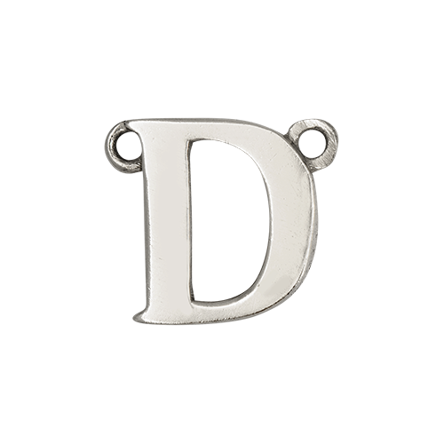 14k White Gold Letter Charm
