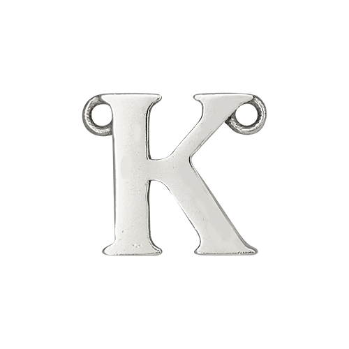 14k White Gold Letter Charm