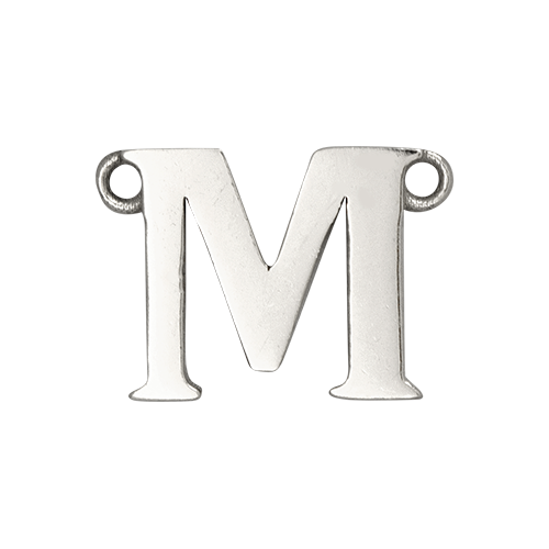 14k White Gold Letter Charm