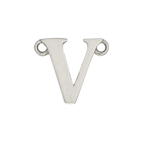14k White Gold Letter Charm