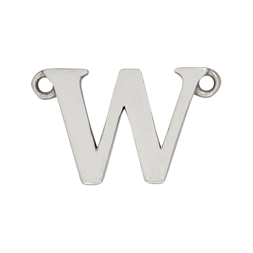 14k White Gold Letter Charm