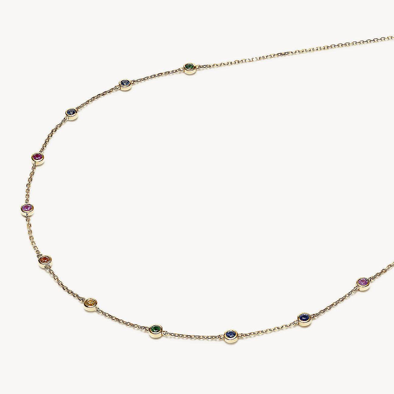 Rainbow Sapphire Super Skittle Necklace