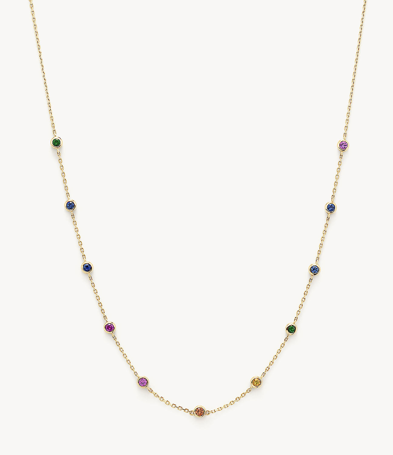 Rainbow Sapphire Super Skittle Necklace