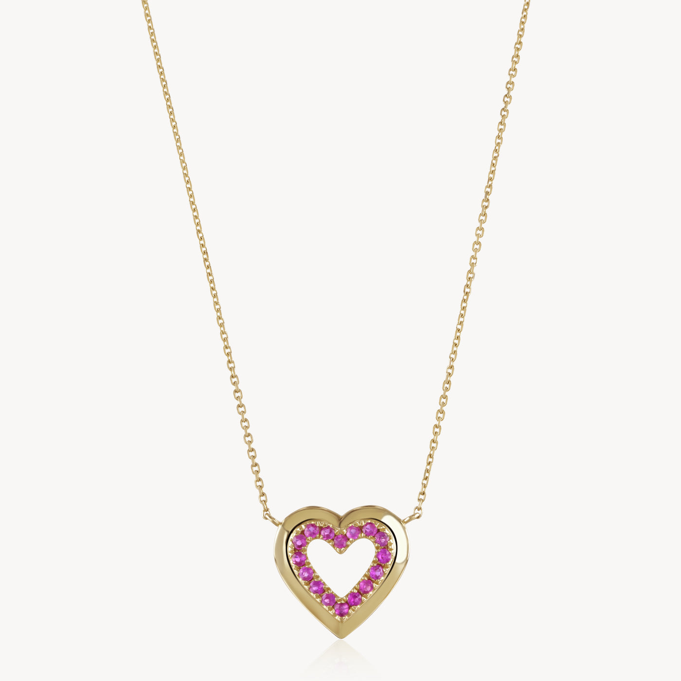 Pink Sapphire Heart Necklace