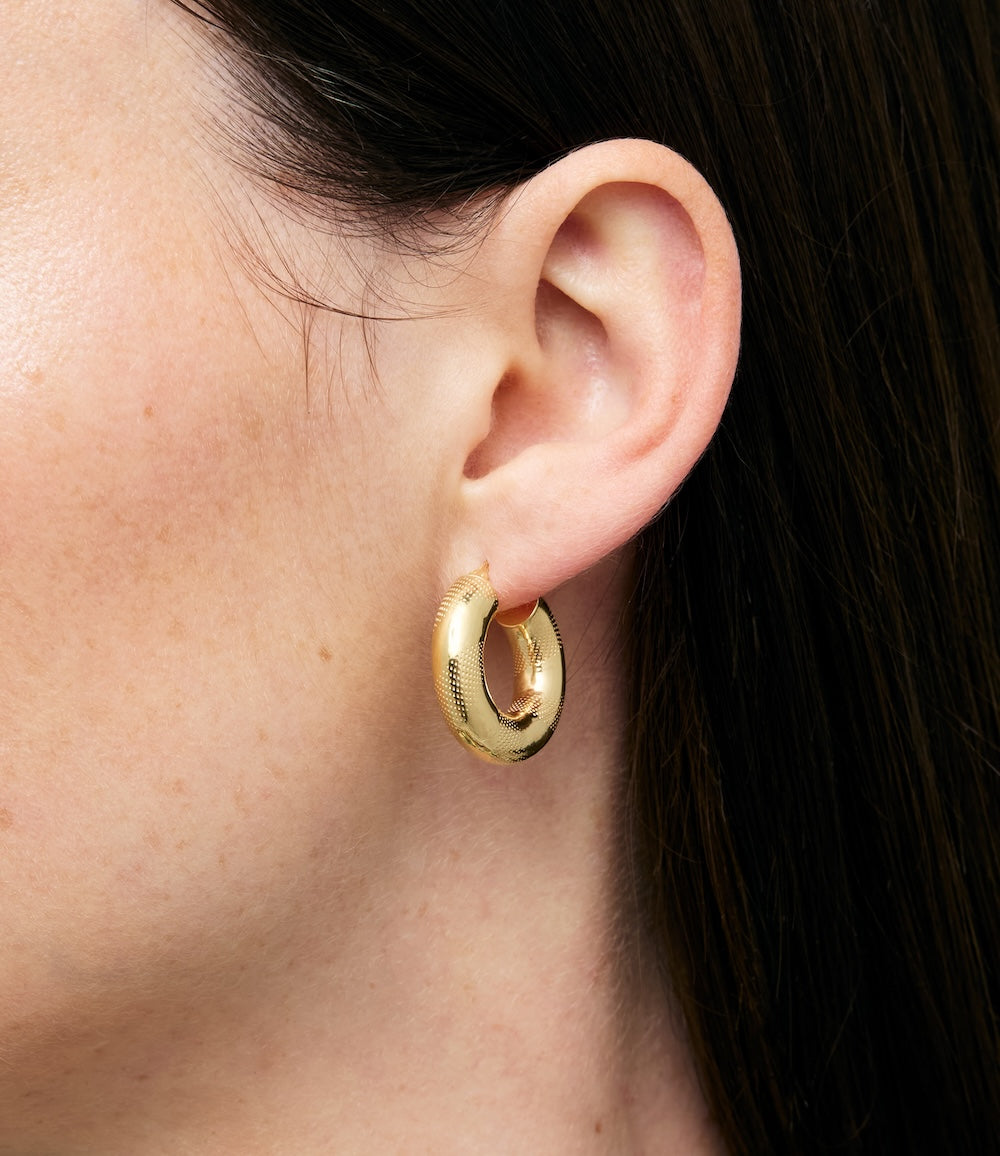 22mm Gold Bagel Hoop Earrings