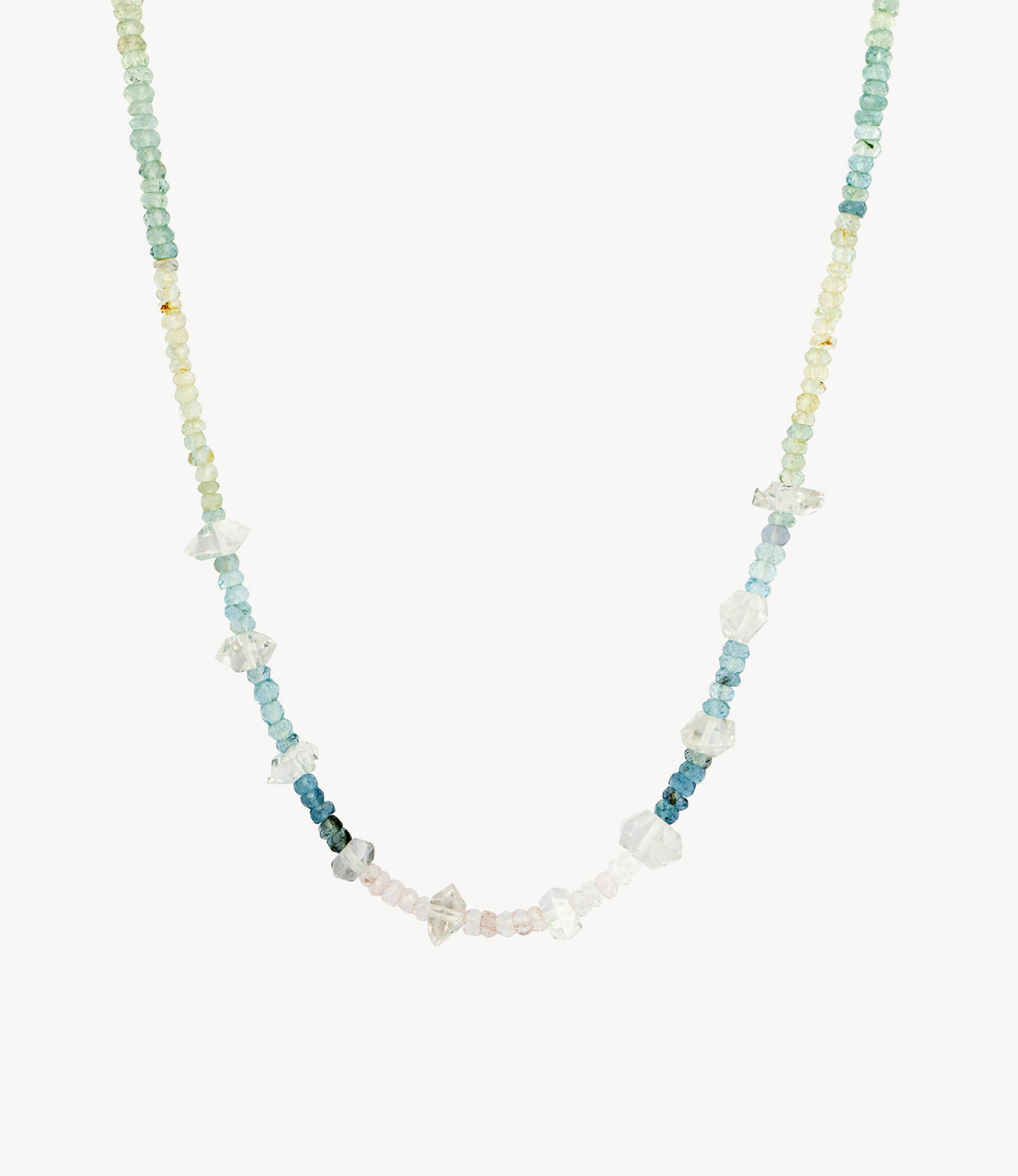Aquamarine & Diamond Perfect 10 Beaded Necklace