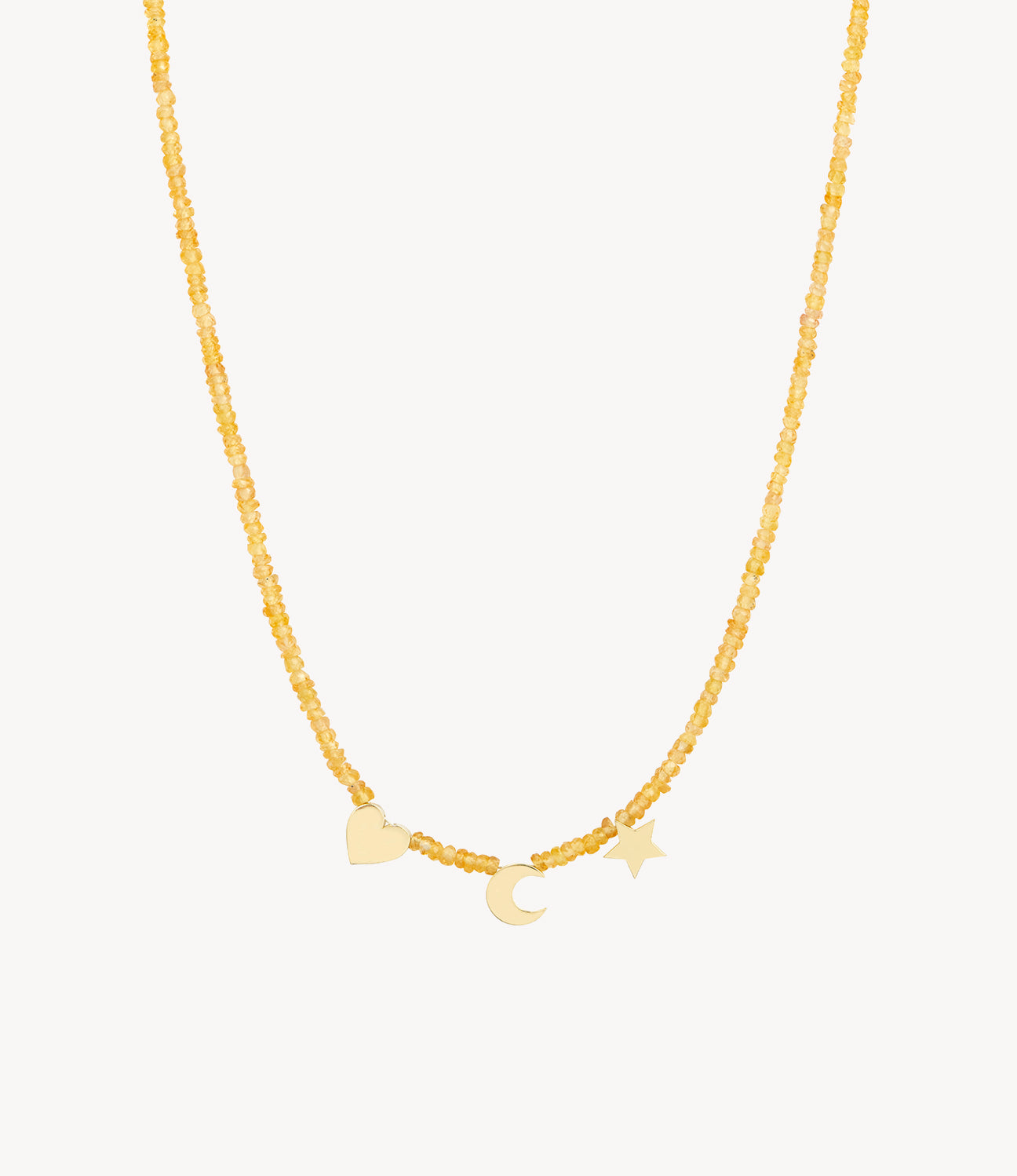 Yellow Sapphire Strike Gold Beaded Necklace