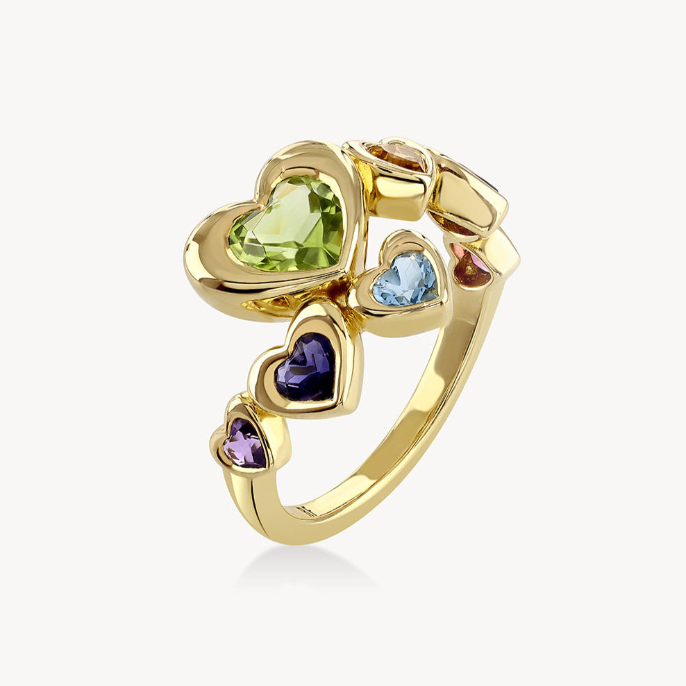 Twisted Heart Stack Ring