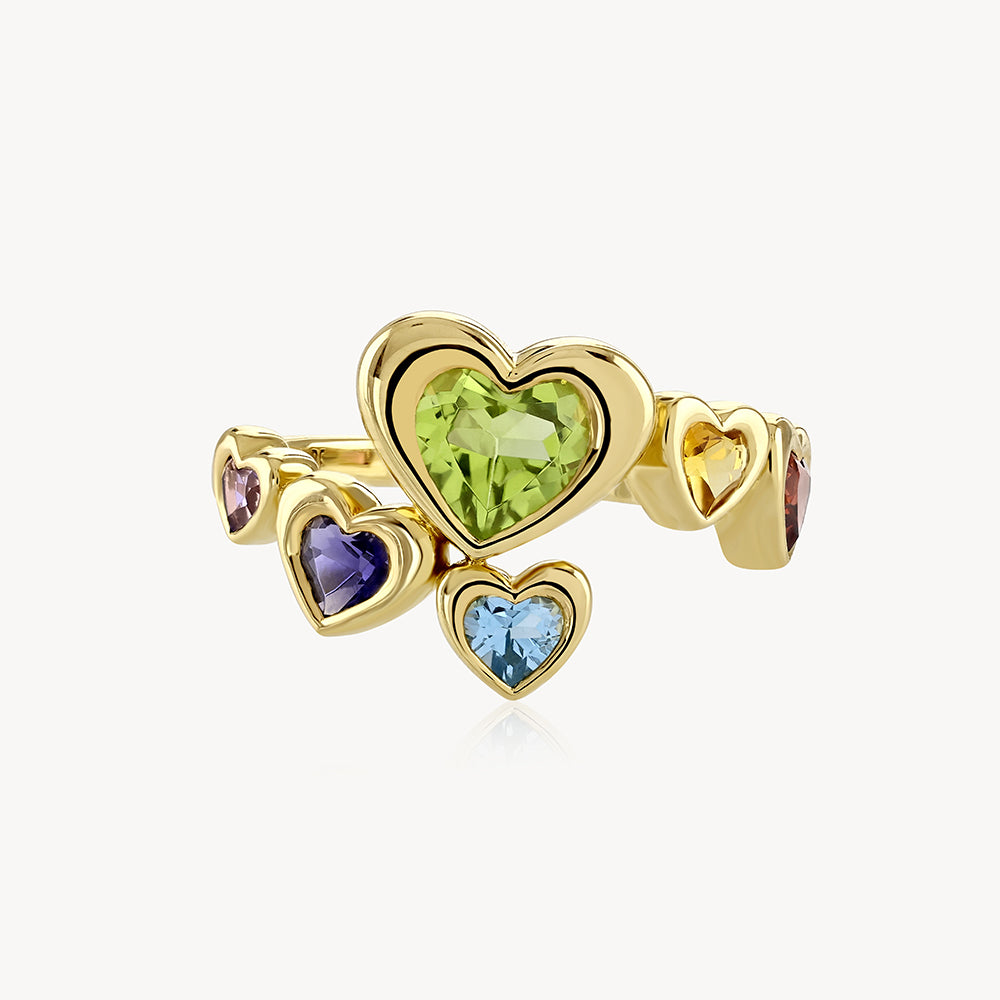 Twisted Heart Stack Ring