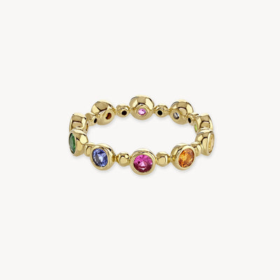 Rainbow Sapphire Bobble Ring