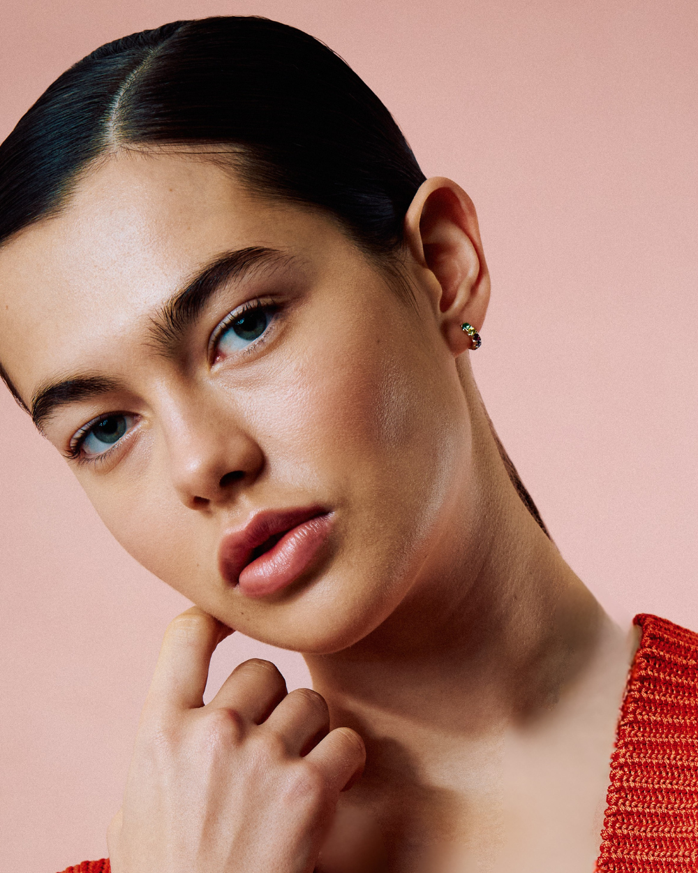 Super Duper Rainbow Sapphire Hoop Earring