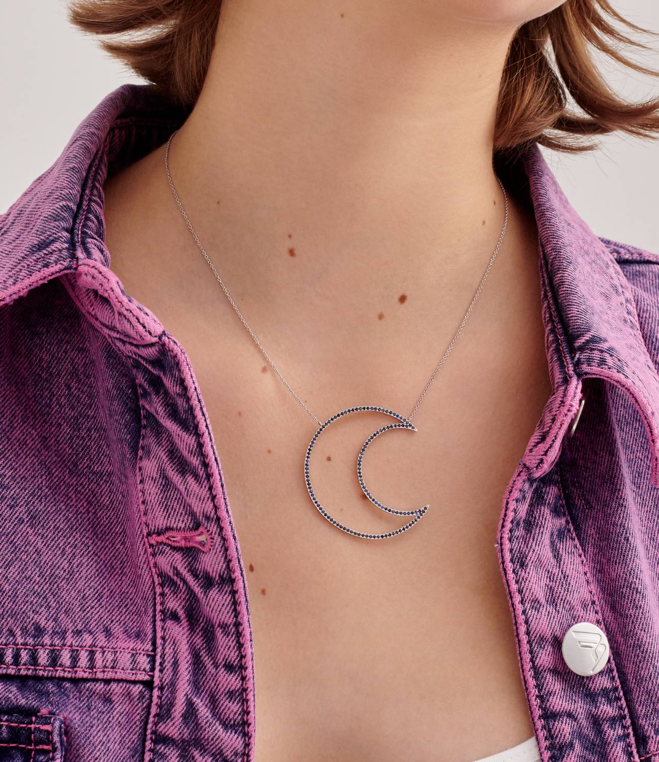 Sapphire sale moon necklace