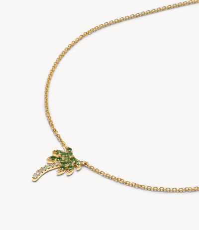 Rocky's Mini Diamond & Garnet Palm Tree Necklace