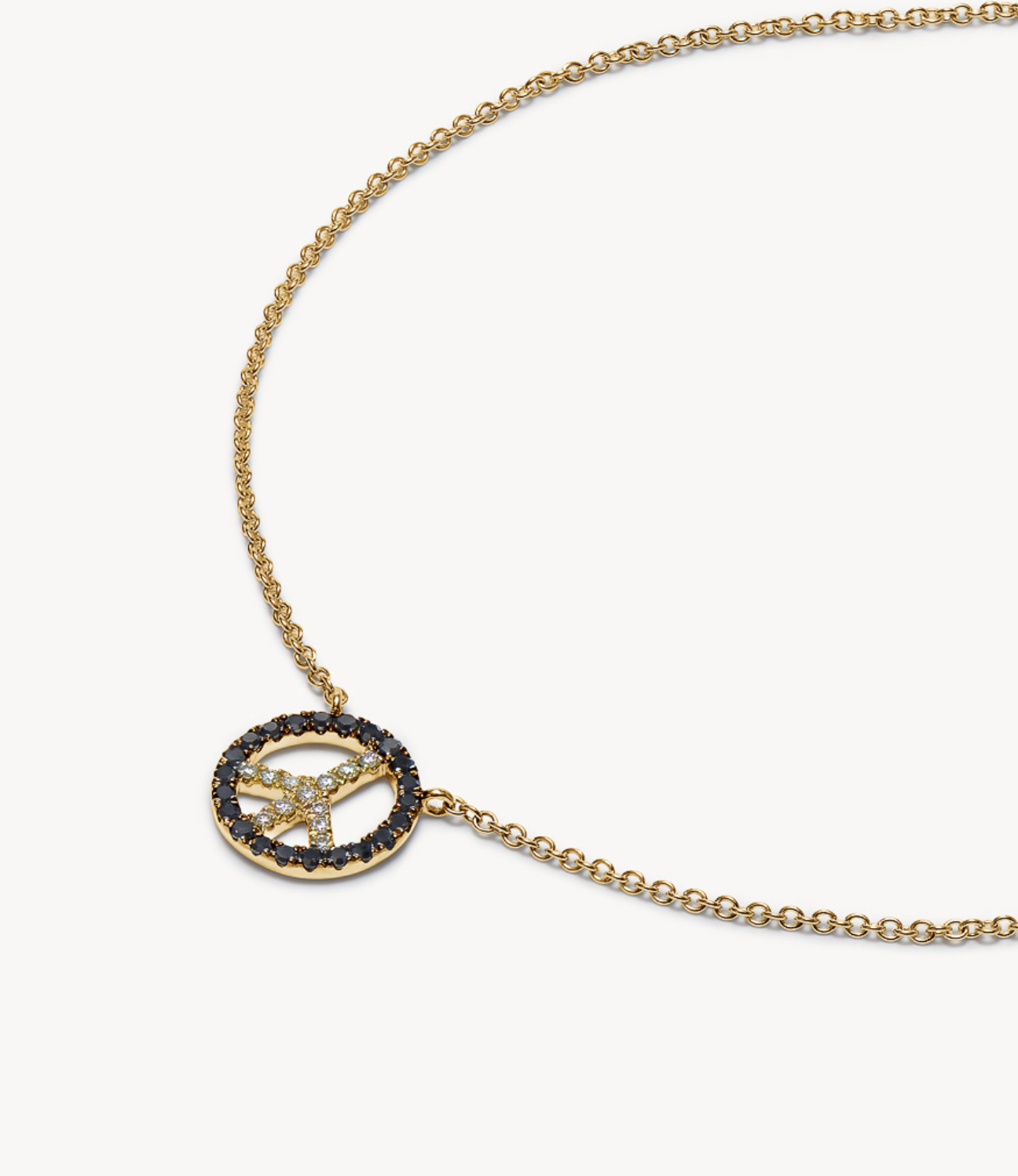 Mini Diamond Peace Out Necklace 14ct Gold Roxanne First