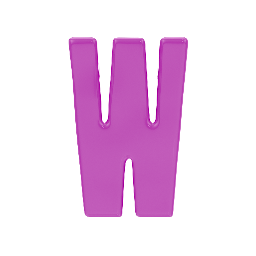 Letter W Resin Charm