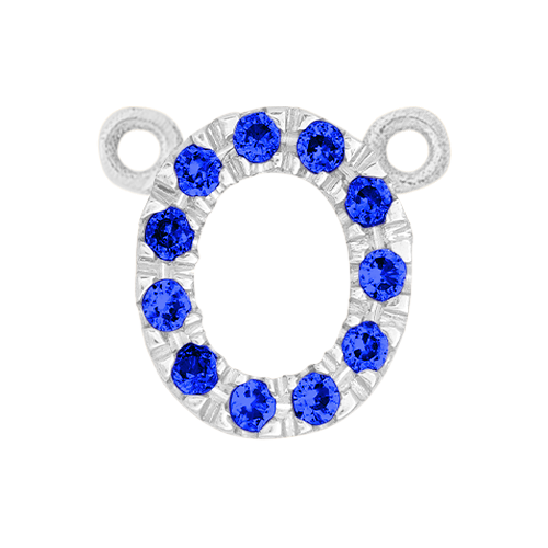 Blue Sapphire + 14k White Gold Letter Charm