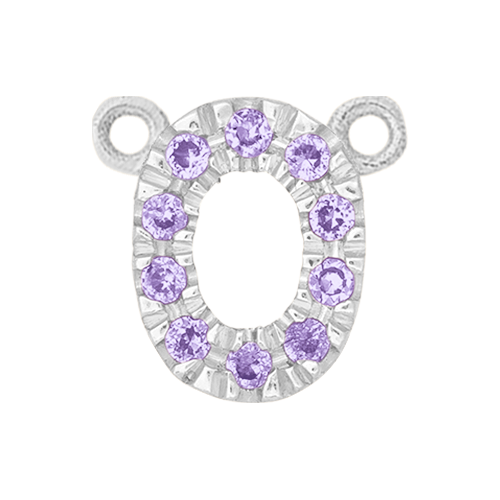 Lilac Sapphire + 14k White Gold Number Charm