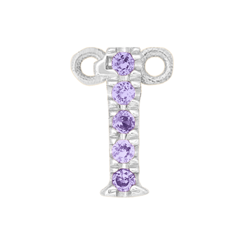 Lilac Sapphire + 14k White Gold Number Charm