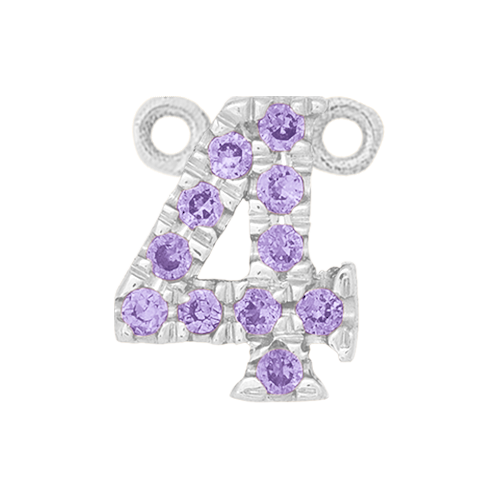 Lilac Sapphire + 14k White Gold Number Charm