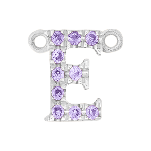 Lilac Sapphire + 14k White Gold Letter Charm