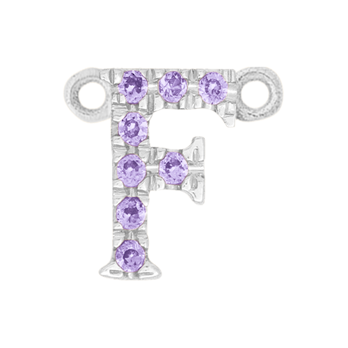 Lilac Sapphire + 14k White Gold Letter Charm