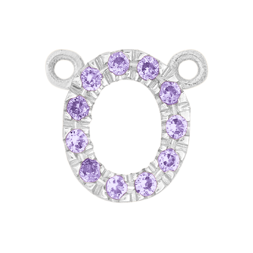 Lilac Sapphire + 14k White Gold Letter Charm