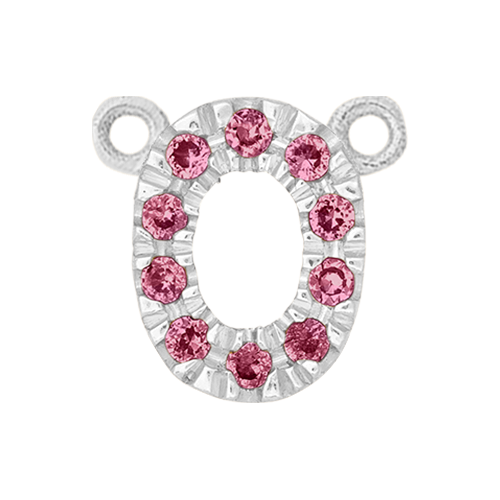 Pink Sapphire + 14k White Gold Number Charm