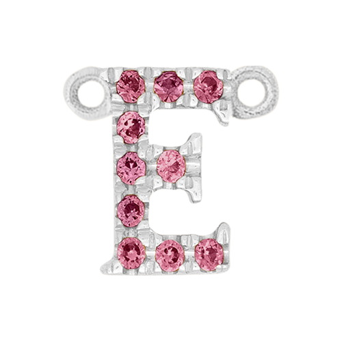 Pink Sapphire + 14k White Gold Letter Charm