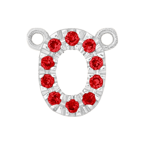 Ruby + 14k White Gold Number Charm