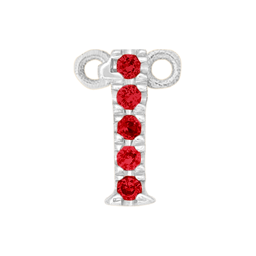 Ruby + 14k White Gold Number Charm