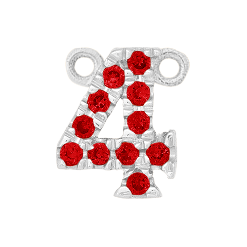 Ruby + 14k White Gold Number Charm