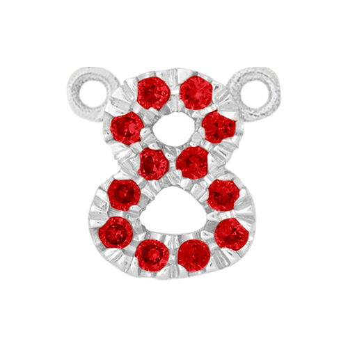 Ruby + 14k White Gold Number Charm
