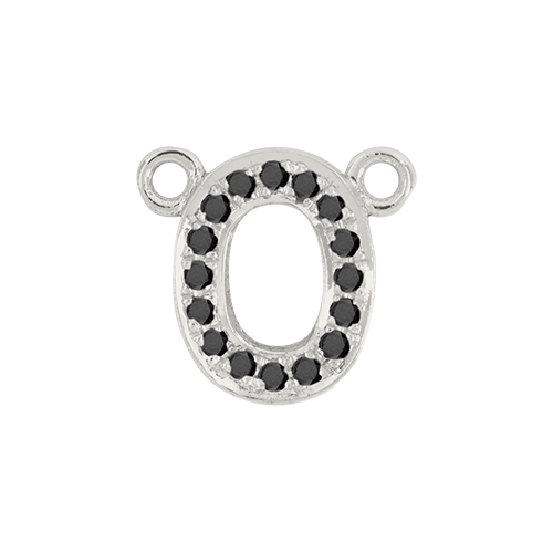Black Diamond + 14k White Gold Number Charm