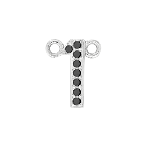 Black Diamond + 14k White Gold Number Charm