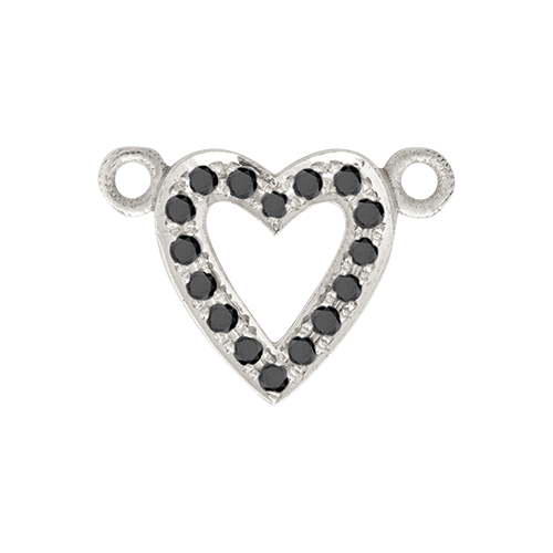 Black Diamond + 14k White Gold Emoji Charm