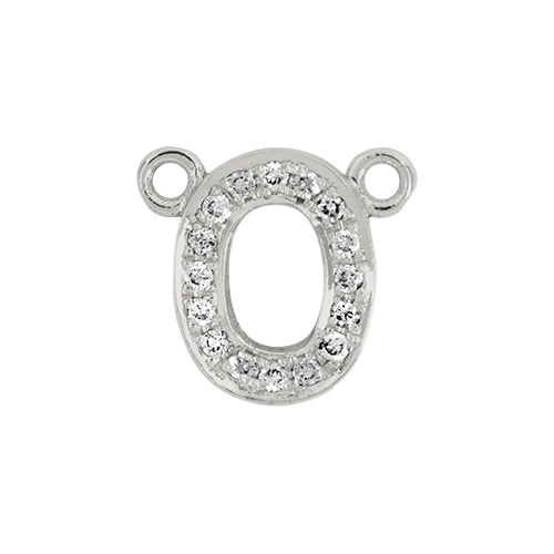 White Diamond + 14k White Gold Number Charm