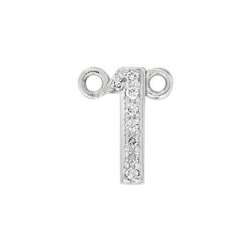 White Diamond + 14k White Gold Number Charm