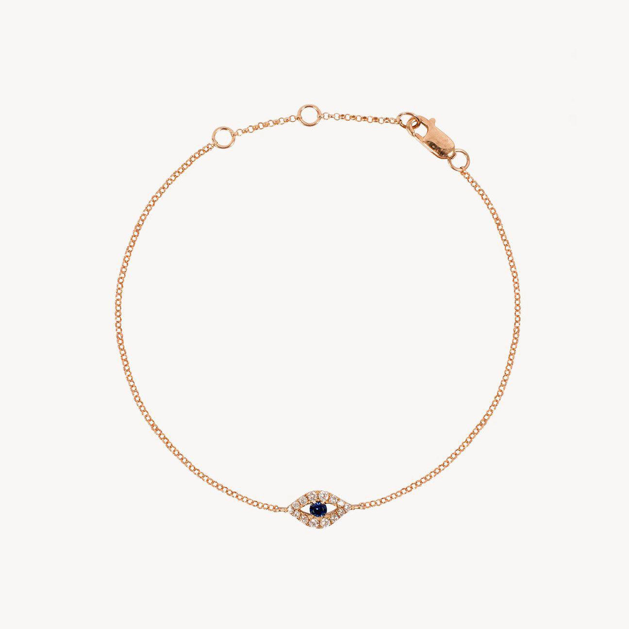 Diamond & Blue Sapphire Evil Eye Bracelet