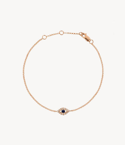 Diamond & Blue Sapphire Evil Eye Bracelet